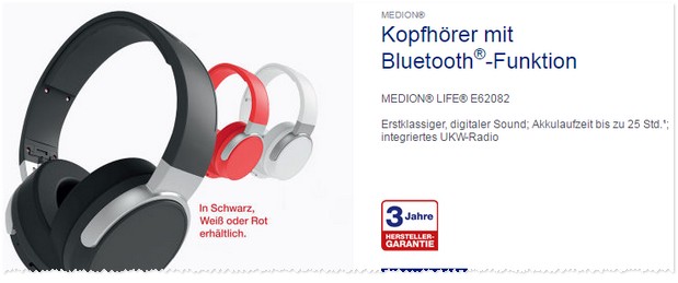 Bluetooth-наушники Medion Life: ALDI Nord предлагает с 19